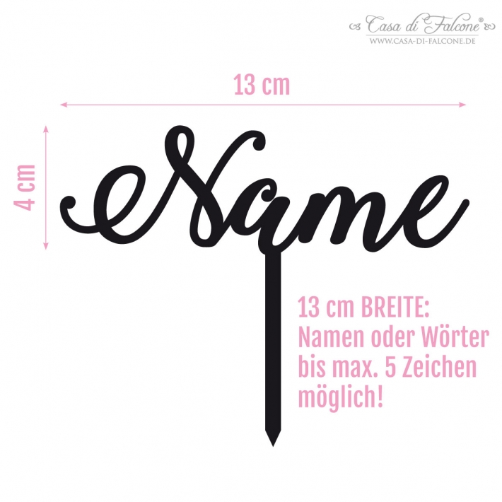 Personalisierter Cake Topper mit Namen, Kalligrafie