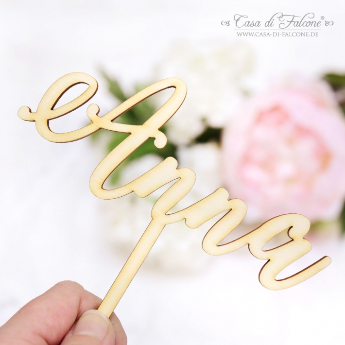 Personalisierter Cake Topper mit Namen, Kalligrafie