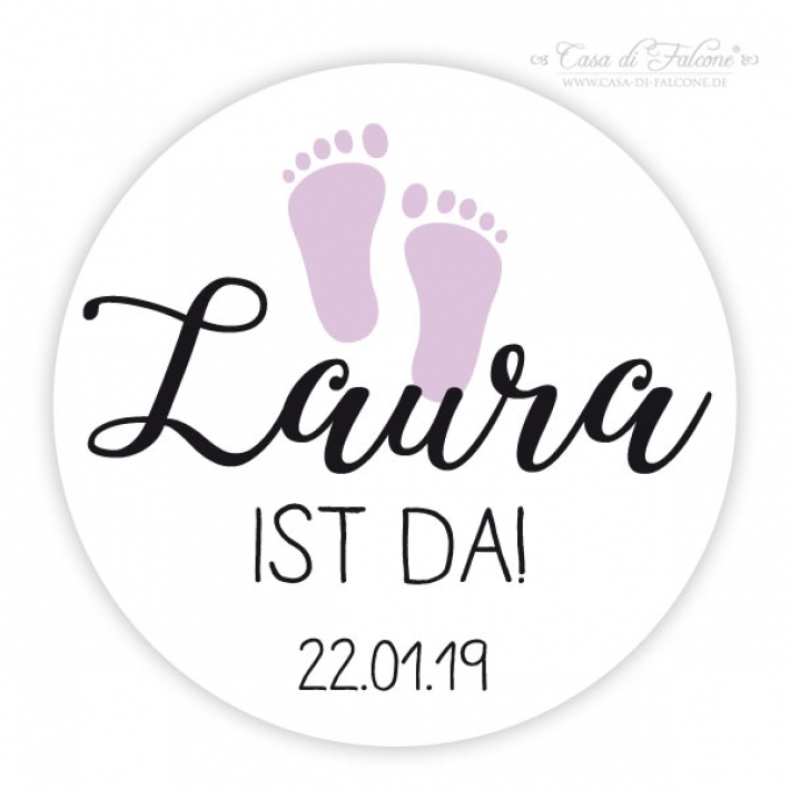 Personalisierte Aufkleber zur Geburt Fsse