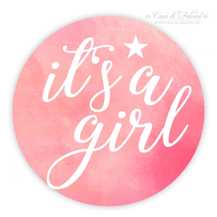 Aufkleber zur Geburt its a girl