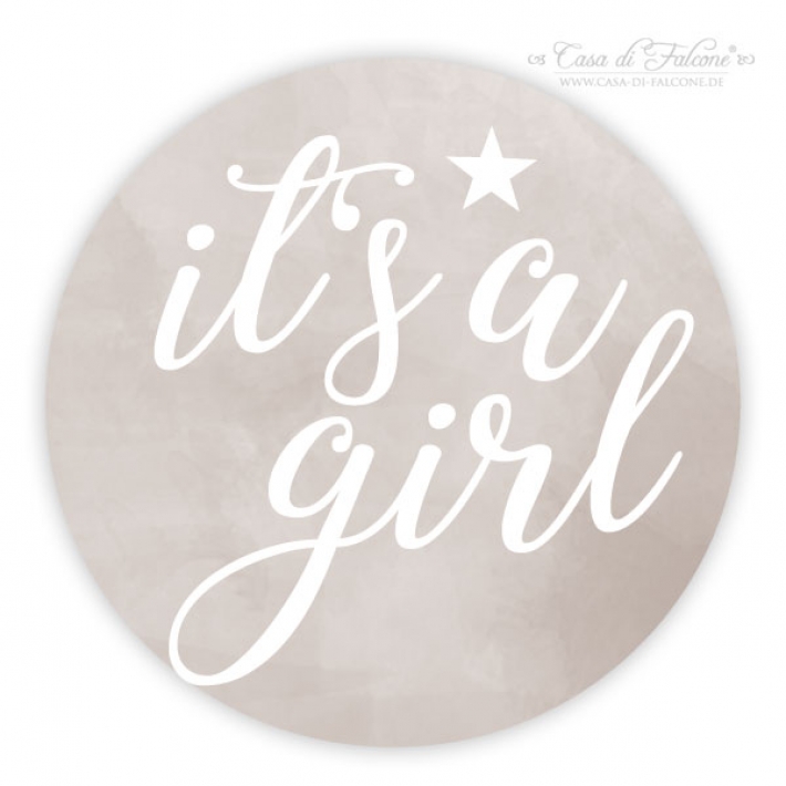 Aufkleber zur Geburt its a girl