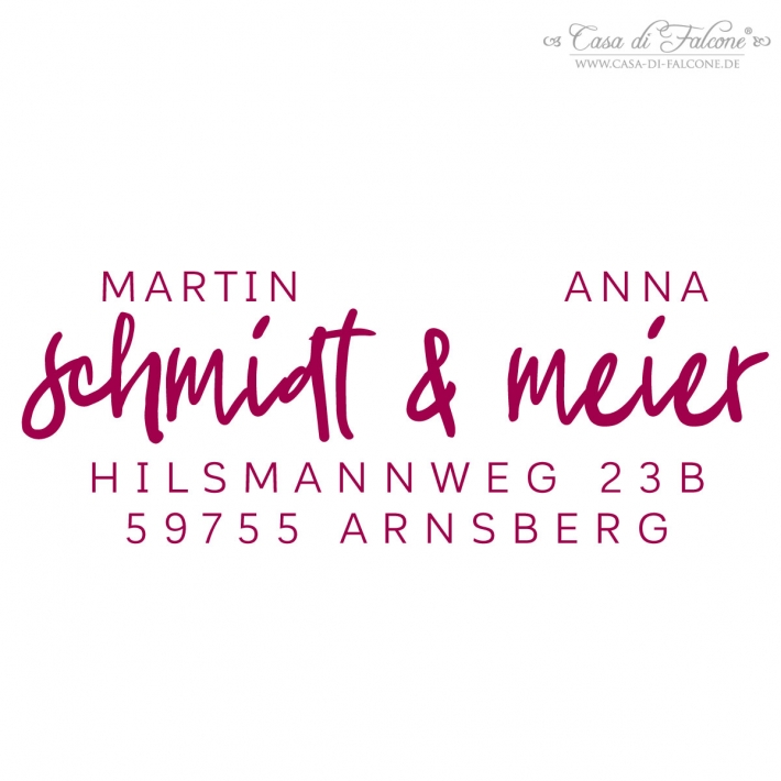 Adressstempel personalisiert mit Doppelnamen