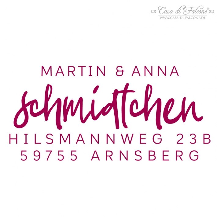 Adressstempel personalisiert mit Doppelnamen
