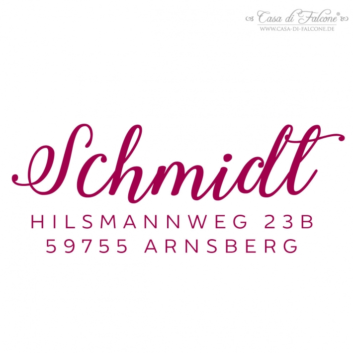 Familienstempel personalisiert, Kalligrafie