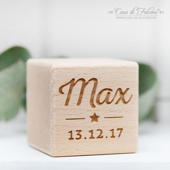 Namenswrfel Holz, personalisiert