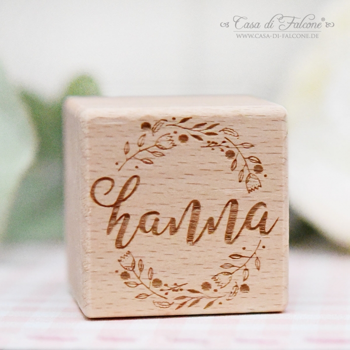 Holzwrfel personalisiert mit Namen