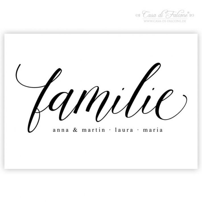 Personalisiertes Poster Familie, Kalligrafie