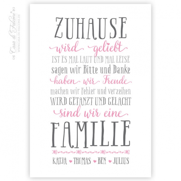 Personalisiertes Poster Zuhause