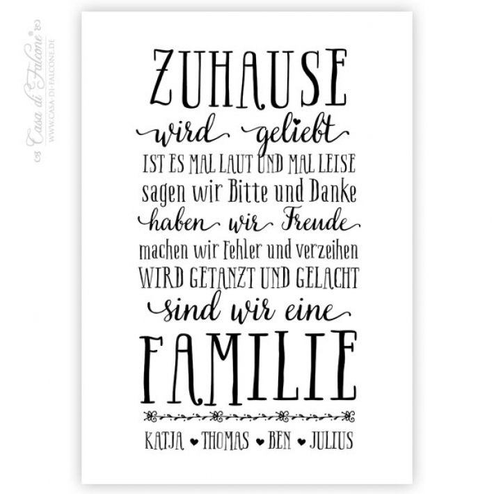 Personalisiertes Poster Zuhause