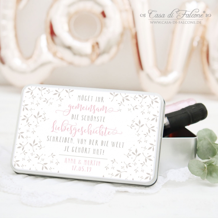 Personalisierte Erinnerungsbox Hochzeit, Liebesgeschichte