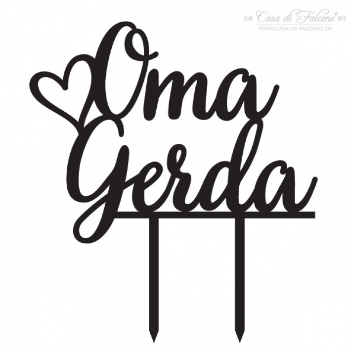 Cake topper Kalligrafie, personalisiert mit Namen
