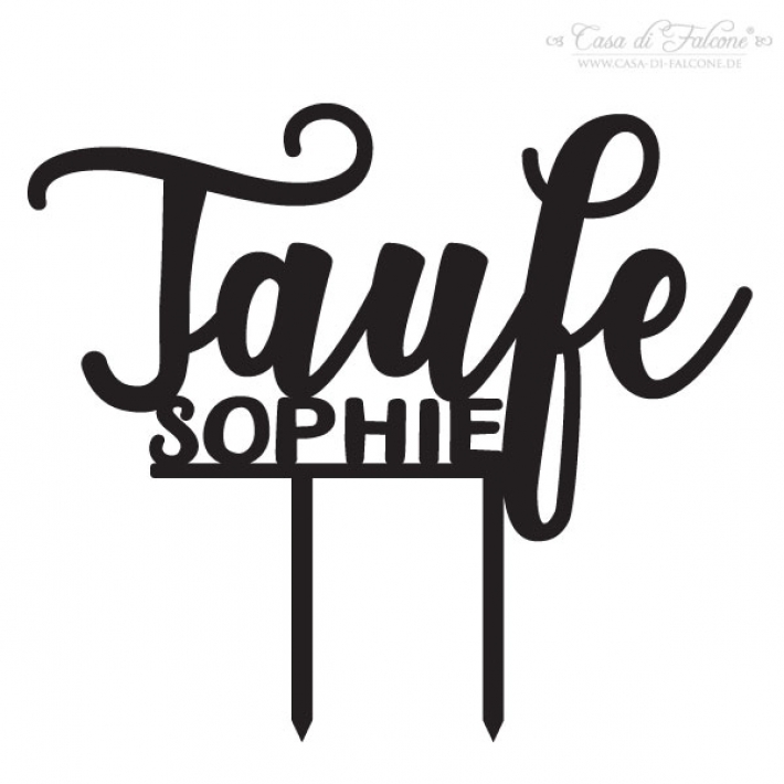 Personalisierter Cake topper zur Taufe, Kalligrafie