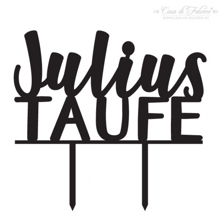 Personalisierter Cake topper zur Taufe, Schreibschrift