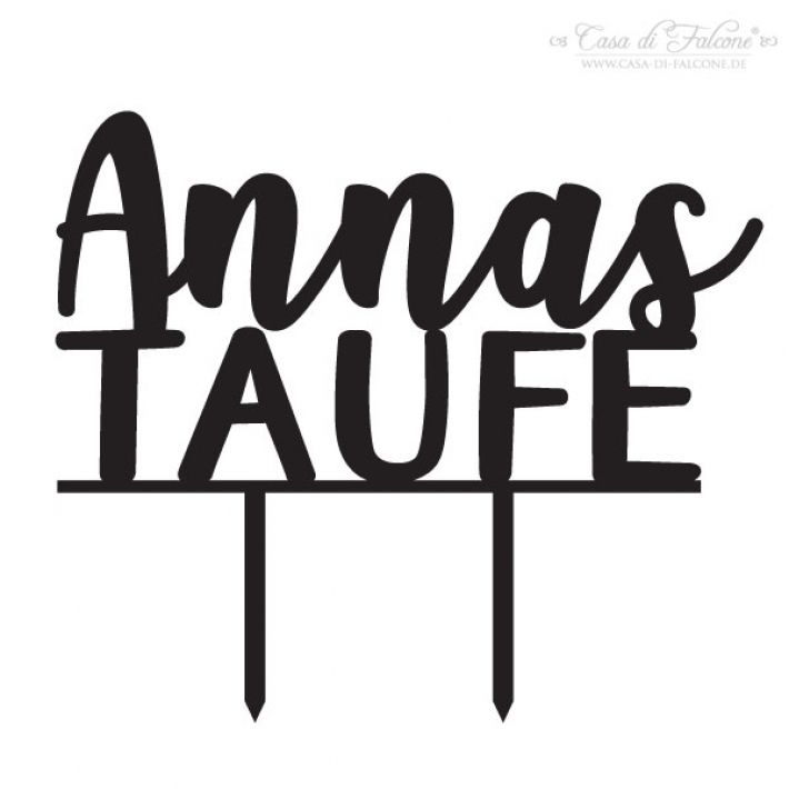 Personalisierter Cake topper zur Taufe, Schreibschrift
