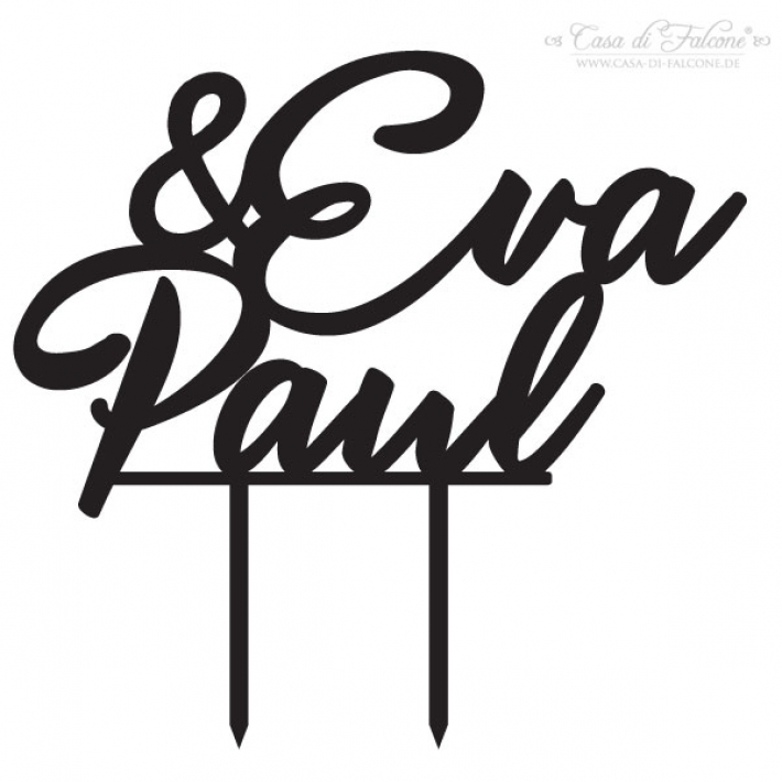 Cake topper Kalligrafie, personalisiert mit Namen
