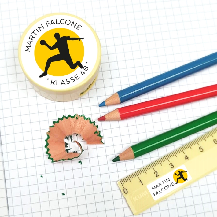 Schulaufkleber I Namensaufkleber fr die Schule Handball