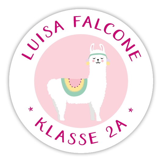 Schulaufkleber I Namensaufkleber fr die Schule Lama