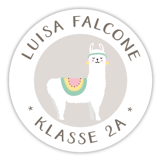 Schulaufkleber I Namensaufkleber fr die Schule Lama
