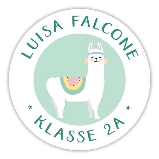 Schulaufkleber I Namensaufkleber fr die Schule Lama