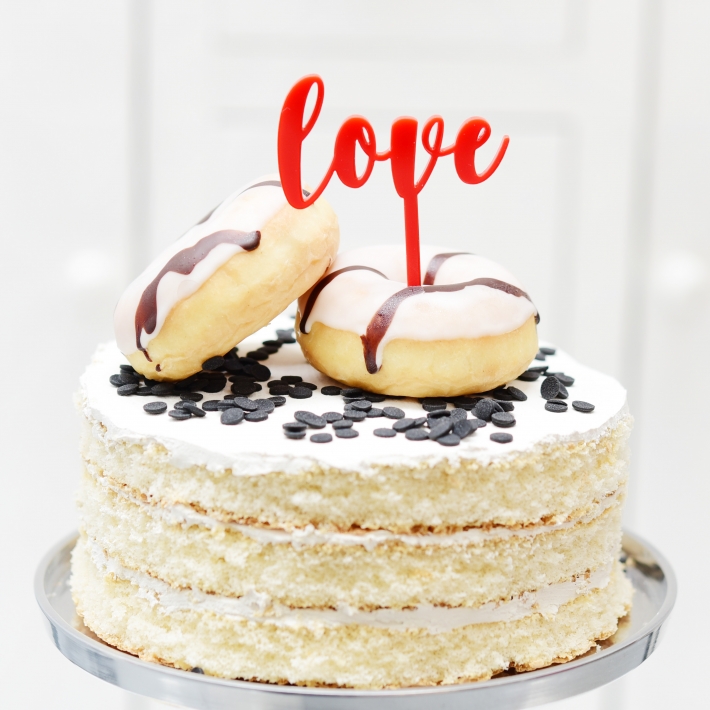 Mini Cake Topper love 6er Set
