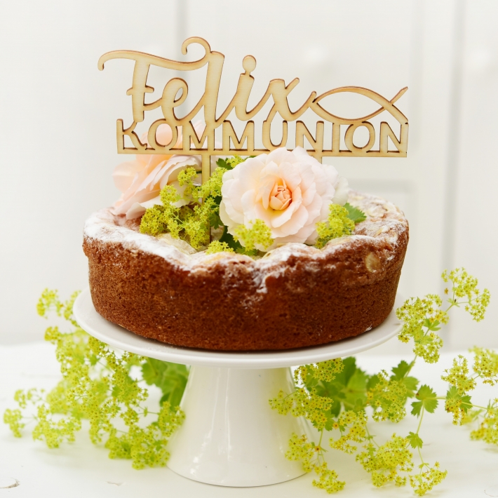 Kommunion Cake topper Fisch, personalisiert