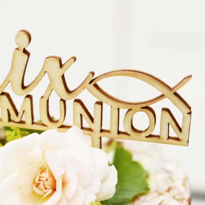 Kommunion Cake topper Fisch, personalisiert