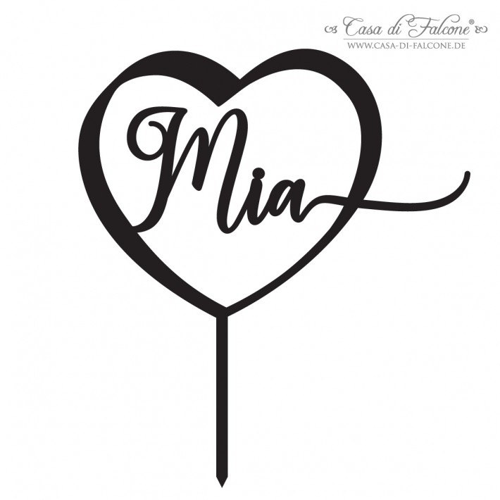 Personalisierter Caketopper mit Namen, Herz