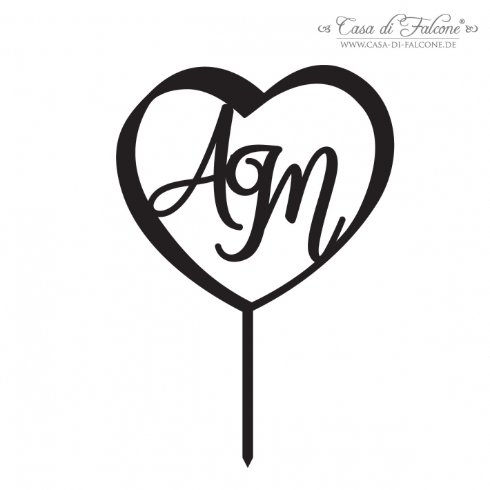 Personalisierter Caketopper mit Namen, Herz