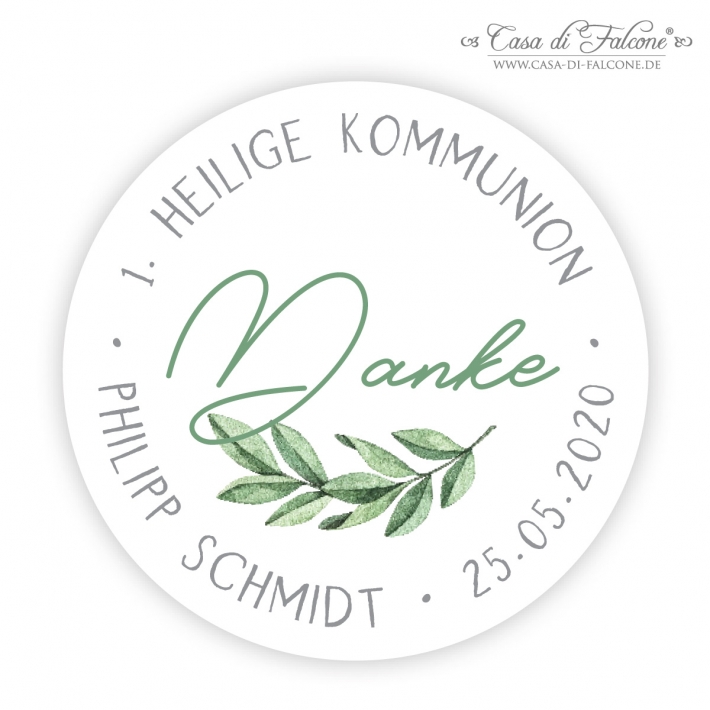 Personalisierter Aufkleber zur Kommunion, Zweig