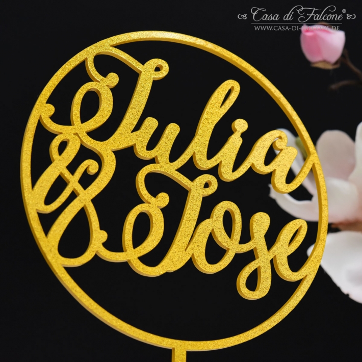 Personalisierter Caketopper mit Namen, rund