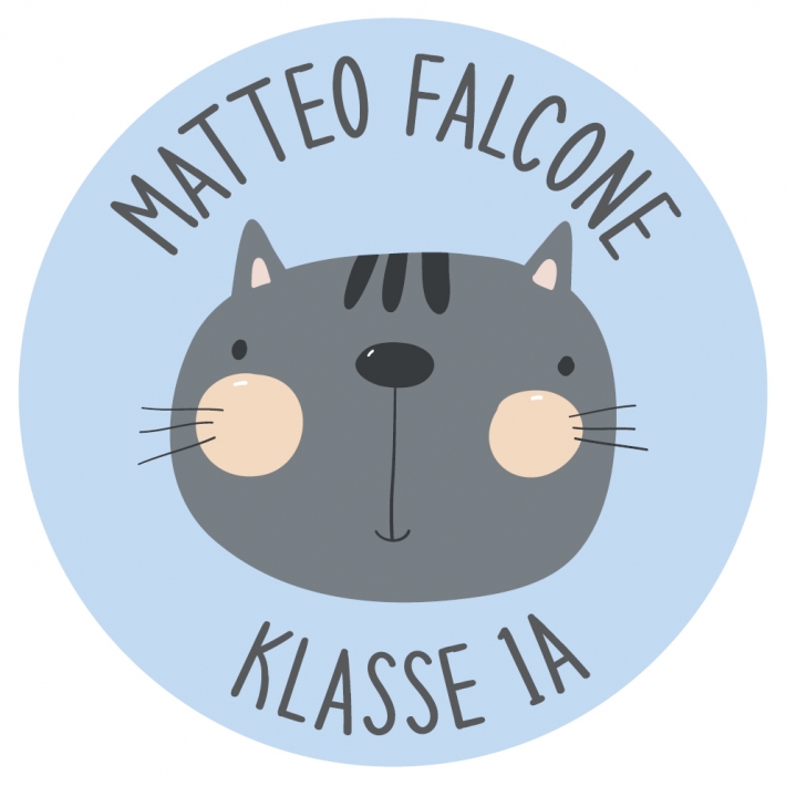Schulaufkleber I Namensaufkleber fr die Schule Katze