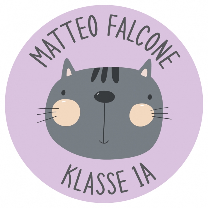 Schulaufkleber I Namensaufkleber fr die Schule Katze