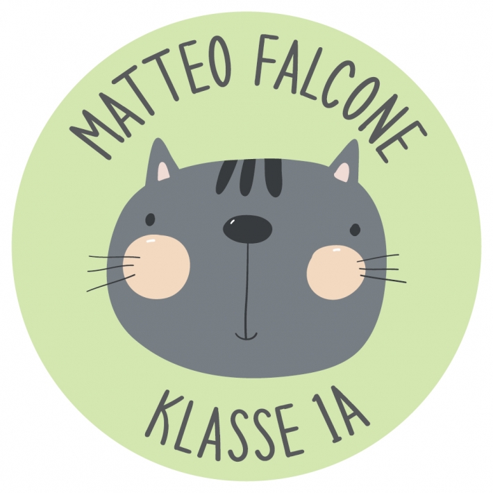 Schulaufkleber I Namensaufkleber fr die Schule Katze