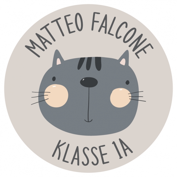 Schulaufkleber I Namensaufkleber fr die Schule Katze