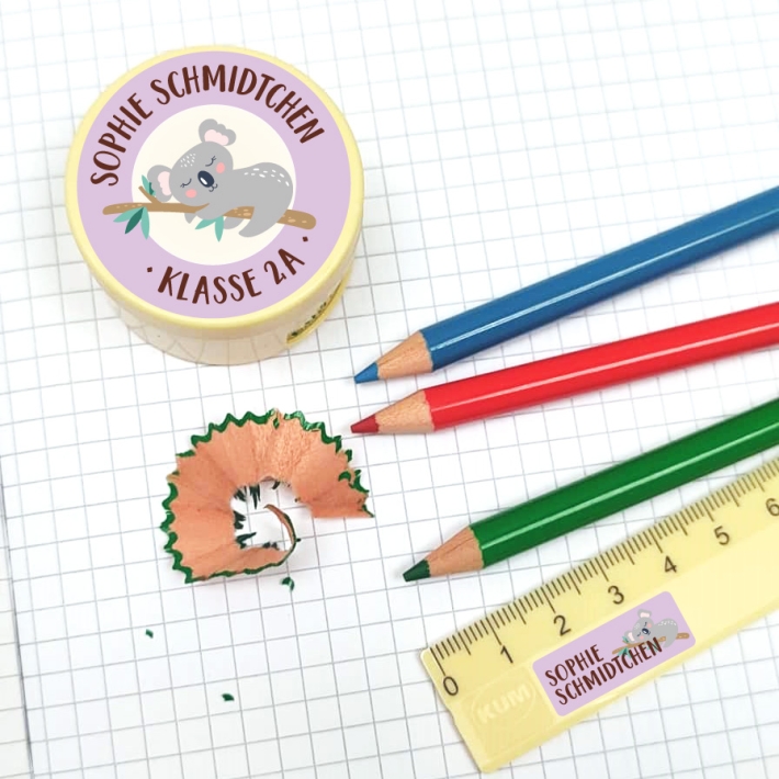 Schulaufkleber I Namensaufkleber fr die Schule Koala