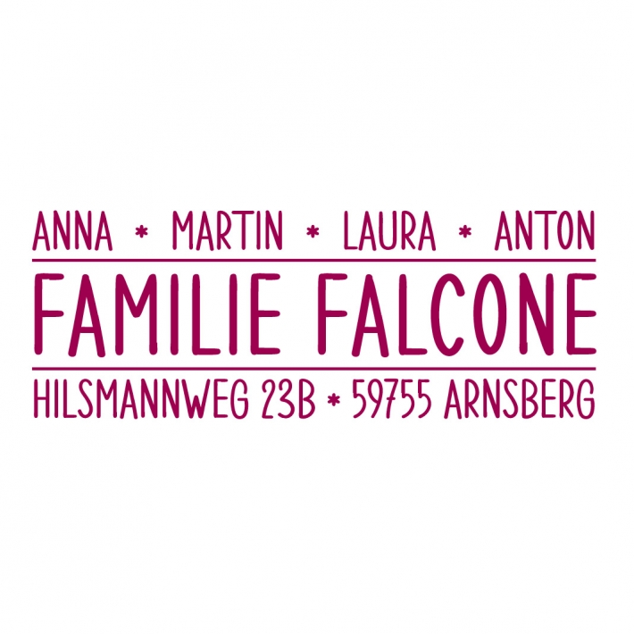 Familienstempel eckig modern 2., personalisiert