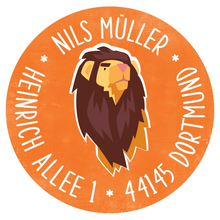 Schulaufkleber I Namensaufkleber fr die Schule Lwe