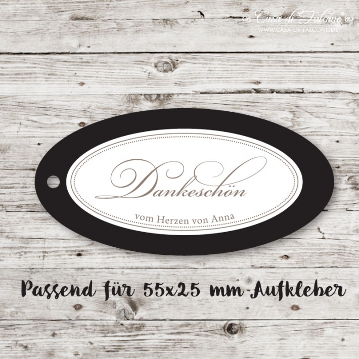 Papieranhnger oval 70 x 35 mm, 10 Stck