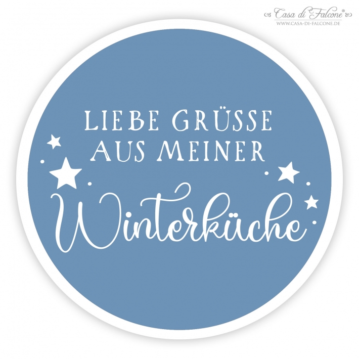 Weihnachtsaufkleber Liebe Gre aus meiner Winterkche