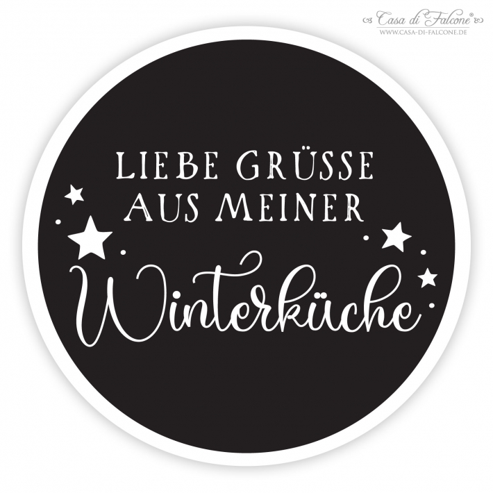 Weihnachtsaufkleber Liebe Gre aus meiner Winterkche