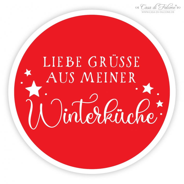 Weihnachtsaufkleber Liebe Gre aus meiner Winterkche