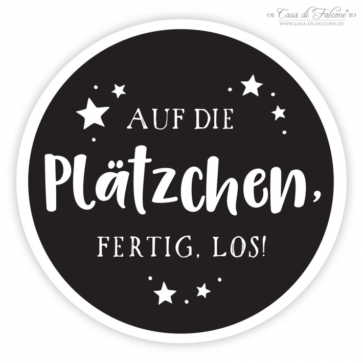 Weihnachtsaufkleber Auf die Pltzchen, fertig, los!