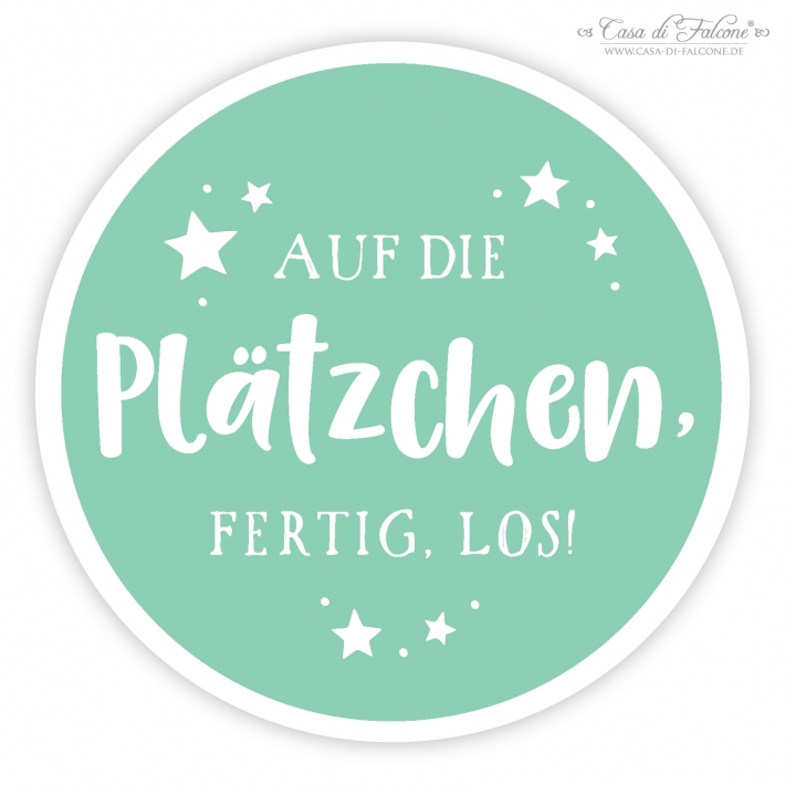 Weihnachtsaufkleber Auf die Pltzchen, fertig, los!