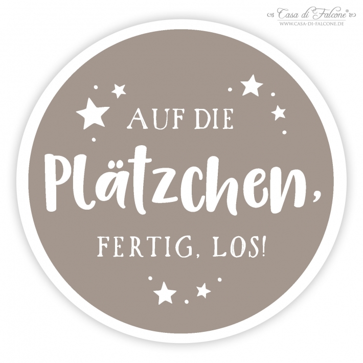 Weihnachtsaufkleber Auf die Pltzchen, fertig, los!