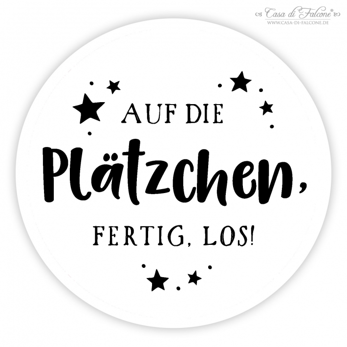 Weihnachtsaufkleber Auf die Pltzchen, fertig, los!