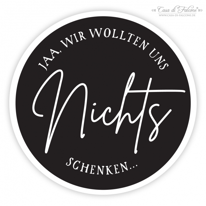 Aufkleber fr Nichtgeschenke, kalligrafisch