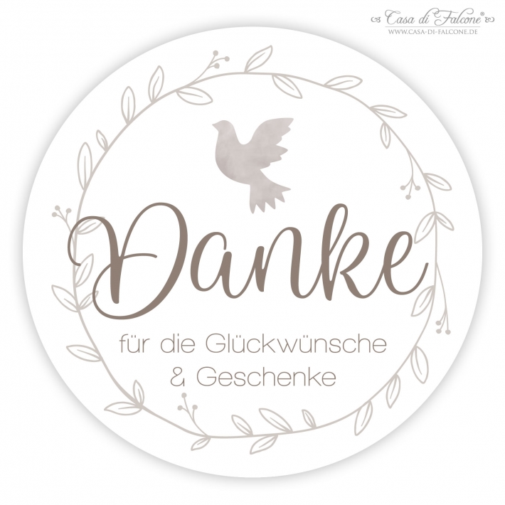 Dankeaufkleber zur Kommunion Taube, Aquarell