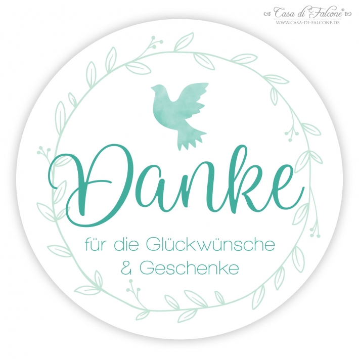 Dankeaufkleber zur Kommunion Taube, Aquarell