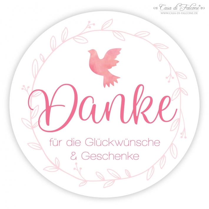 Dankeaufkleber zur Kommunion Taube, Aquarell