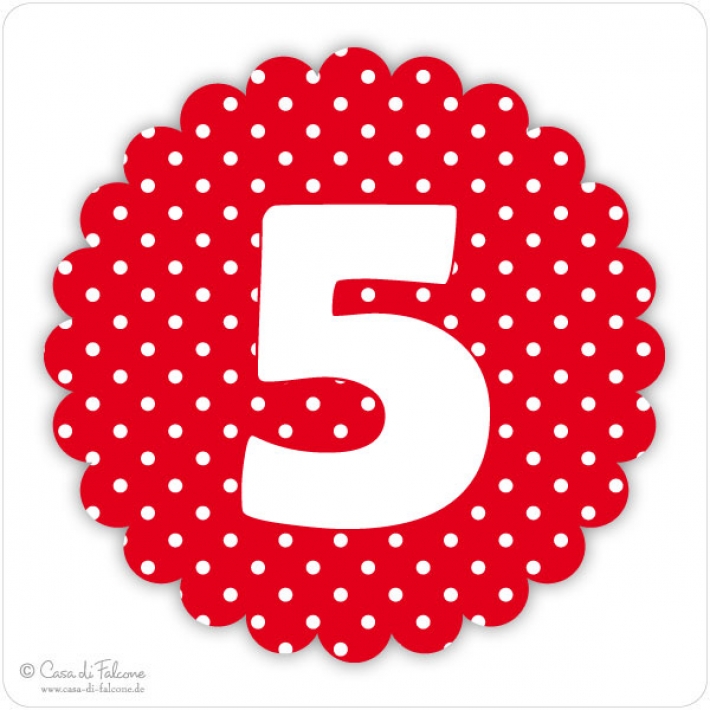 Zahlenaufkleber Polka Dots